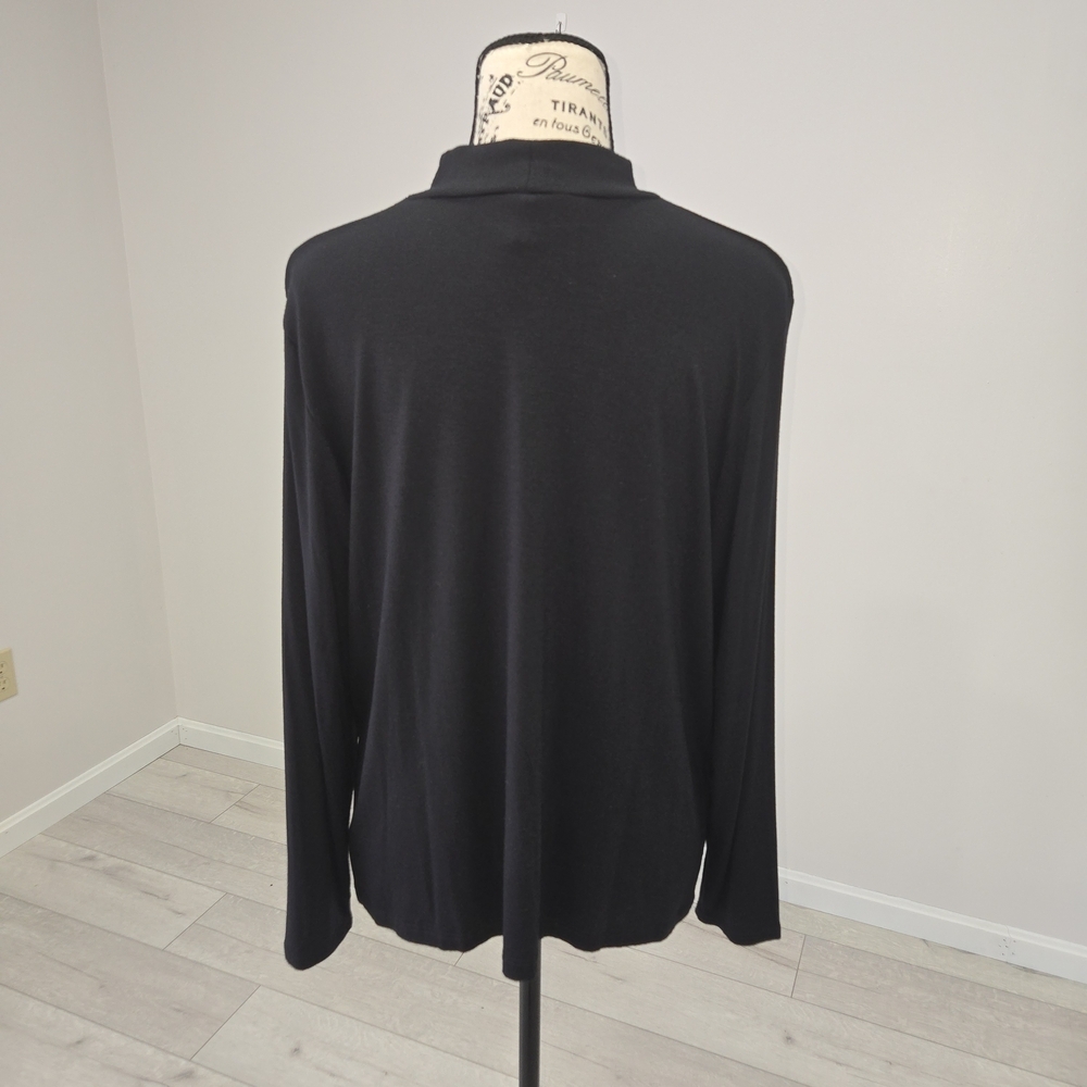 Leo & Nicole Black Mock Neck Top NWT Size PXL - Picture 4 of 9